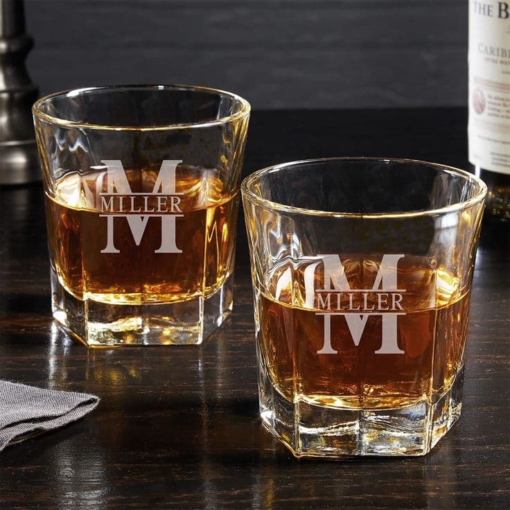 Personalized whiskey glasses