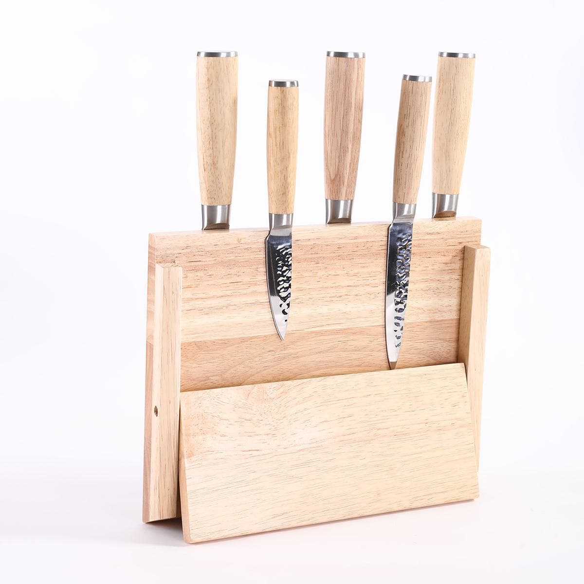 Gourmet Knife Set with Rubberwood Magnetic Stand